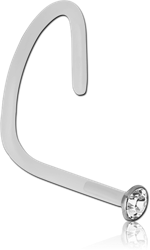 BIOFLEX® INTERNAL CURVED NOSE STUD WITH SURGICAL STEEL GRADE 316L JEWELED DISC