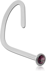 BIOFLEX® INTERNAL CURVED NOSE STUD WITH TITANIUM ALLOY JEWELED DISC