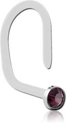 BIOFLEX® INTERNAL CURVED NOSE STUD WITH TITANIUM JEWELED DISC