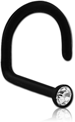 BIOFLEX® PREMIUM CRYSTAL JEWELED CURVED NOSE STUD WITH GLUED STONE