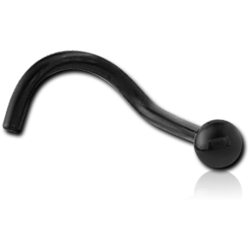 STERILE BLACK PVD COATED SURGICAL STEEL GRADE 316L CURVED BALL NOSE STUD