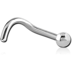 STERILE SURGICAL STEEL GRADE 316L CURVED BALL NOSE STUD