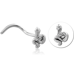 316L SURGICAL STEEL GRADE 316L CURVED NOSE STUD SNAKE COIL DESIGN TOP