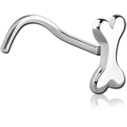 STERILE SURGICAL STEEL GRADE 316L CURVED NOSE STUD-BONE