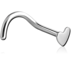 STERILE TITANIUM ALLOY HEART CURVED NOSE STUD