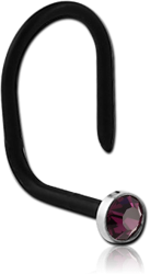 STERILE BIOFLEX INTERNAL CURVED NOSE STUD WITH TITANIUM ALLOY JEWELED DISC