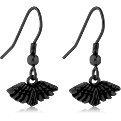 BLACK PVD COATED SURGICAL STEEL GRADE 316L EARRINGS - ANGELS