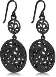 BLACK PVD COATED SURGICAL STEEL GRADE 316L EARRINGS - BIG AND SMALL CIRCLES