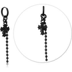 BLACK PVD COATED SURGICAL STEEL GRADE 316L HOOP EARRINGS