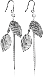 NICKEL FREE RHODIUM PLATED BASE METAL EARRINGS PAIR