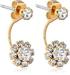 GOLD PVD COATED SURGICAL STEEL GRADE 316L EARRINGS PAIR