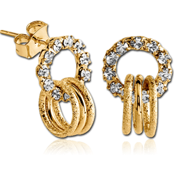 GOLD PVD COATED SURGICAL STEEL GRADE 316L EARRINGS PAIR