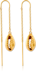 GOLD PVD COATED SURGICAL STEEL GRADE 316L CHAIN EARRINGS PAIR