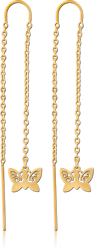 GOLD PVD COATED SURGICAL STEEL GRADE 316L CHAIN EARRINGS PAIR