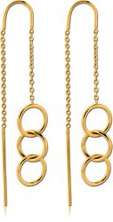 GOLD PVD COATED STERLING 925 SILVER CHAIN EARRINGS PAIR
