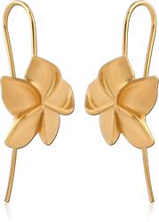 GOLD PVD COATED STERLING 925 SILVER EARRINGS PAIR - FLOWER