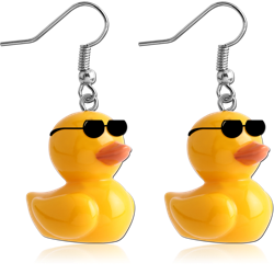 CLEAR RESIN EARRINGS PAIR - DUCK