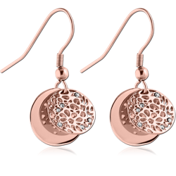 ROSE GOLD PVD COATED SURGICAL STEEL GRADE 316L EARRINGS PAIR