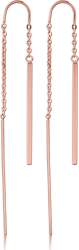 ROSE GOLD PVD COATED SURGICAL STEEL GRADE 316L CHAIN EARRINGS PAIR - HANGING BARS