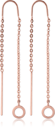 ROSE GOLD PVD COATED SURGICAL STEEL GRADE 316L CHAIN EARRINGS PAIR - HOOP