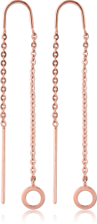 ROSE GOLD PVD COATED SURGICAL STEEL GRADE 316L CHAIN EARRINGS PAIR - HOOP