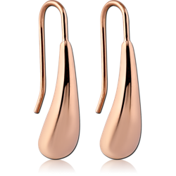 ROSE GOLD PVD COATED SURGICAL STEEL GRADE 316L EARRINGS PAIR - DROP