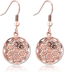 ROSE GOLD PVD COATED SURGICAL STEEL GRADE 316L EARRINGS PAIR - FILIGREE