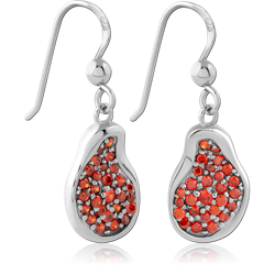 STERLING SILVER 925 RHODIUM COATED EARRINGS PAIR