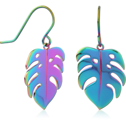 RAINBOW PVD COATED BASE METAL EARRINGS PAIR