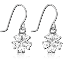 SURGICAL STEEL GRADE 316L JEWELED EARRINGS