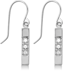 SURGICAL STEEL GRADE 316L JEWELED EARRINGS - RHOMBUS