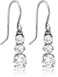 SURGICAL STEEL GRADE 316L JEWELED EARRINGS