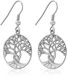 SURGICAL STEEL GRADE 316L EARRINGS PAIR - TREE OF LIFE