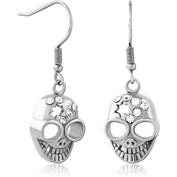 SURGICAL STEEL GRADE 316L JEWELED  EARRINGS PAIR