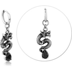 SURGICAL STEEL GRADE 316L JEWELED HOOP EARRINGS