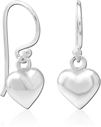 STERLING 925 SILVER EARRINGS PAIR - HEART