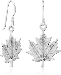 STERLING 925 SILVER EARRINGS PAIR - MARIJUANA LEAF