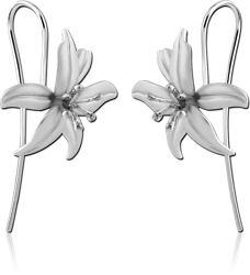 STERLING 925 SILVER EARRINGS PAIR - FLOWER