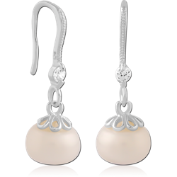 STERLING 925 SILVER EARRINGS PAIR WITH PEARL