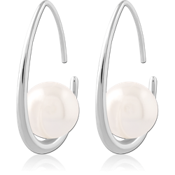 STERLING 925 SILVER EARRINGS PAIR WITH PEARL