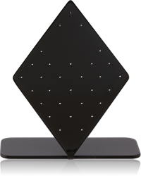 BLACK PVD COATED SURGICAL STEEL GRADE 316L DISPLAY FOR THREADLESS TOPS WITH SILICONE SLEEVE
