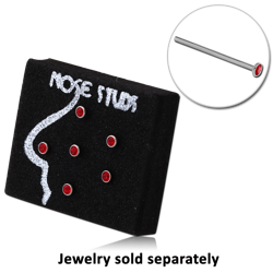 DISPLAY-BLACK EVA HARD SPONGE 5 HOLES FOR NOSE STUD 2.5X3CM