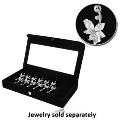 DISPLAY - VELVET PAD MIRRORED BOX WITH 12 CLIPS & LOOSE PART COMPARTMENT