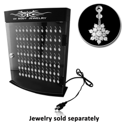 DISPLAY - POLYMER LOCK BOX FOR 84 CLIPS WITH UV POLYMER LIGHT 26X32.5CM