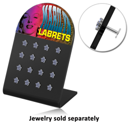 POLYMER DISPLAY FOR 16 INTERNAL LABRETS WITH STICKER044