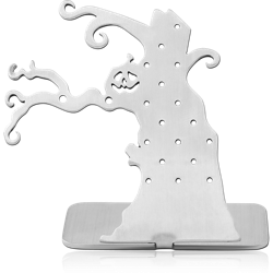 SURGICAL STEEL GRADE 316L MATT FINISH COMBO DISPLAY HOLE 1.8 MM FOR CLICKERS AND HOLE 1.3 MM FOR INTERNALLY EXTERNALLY THREADED LABRETS BARBELLS-HALLOWEEN TREE