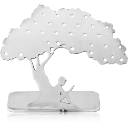 SURGICAL STEEL GRADE 316L MATT FINISH COMBO DISPLAY HOLE 1.8 MM FOR CLICKERS AND HOLE 1.3 MM FOR INTERNALLY EXTERNALLY THREADED LABRETS BARBELLS-MAN UNDER THE TREE