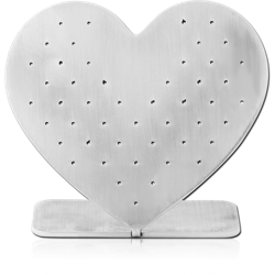 SURGICAL STEEL GRADE 316L MATT FINISH DISPLAY HOLE 1.3 MM  FOR INTERNALLY EXTERNALLY THREADED LABRETS BARBELLS-HEART