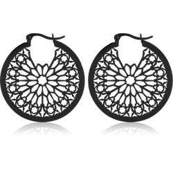 BLACK PVD COATED SURGICAL STEEL GRADE 316L HOOP EARRINGS