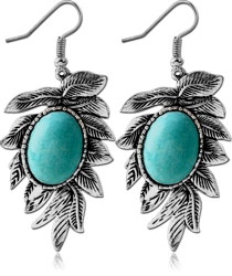 SURGICAL STEEL EARRINGS - FASHION DANGLE WITH TURQUOISE